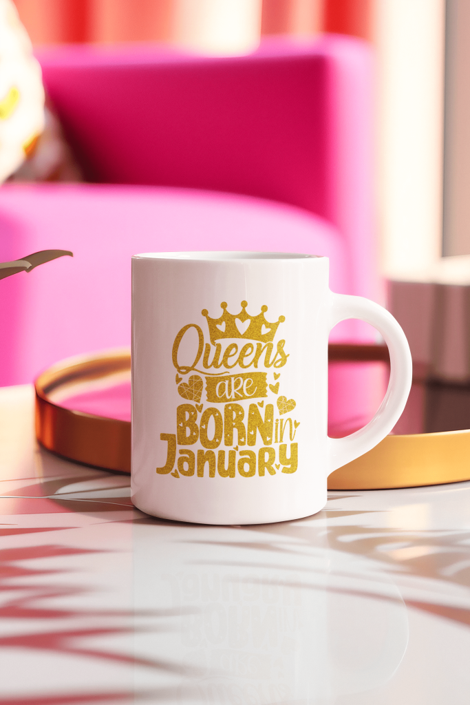 Queens Are Born in January mugs