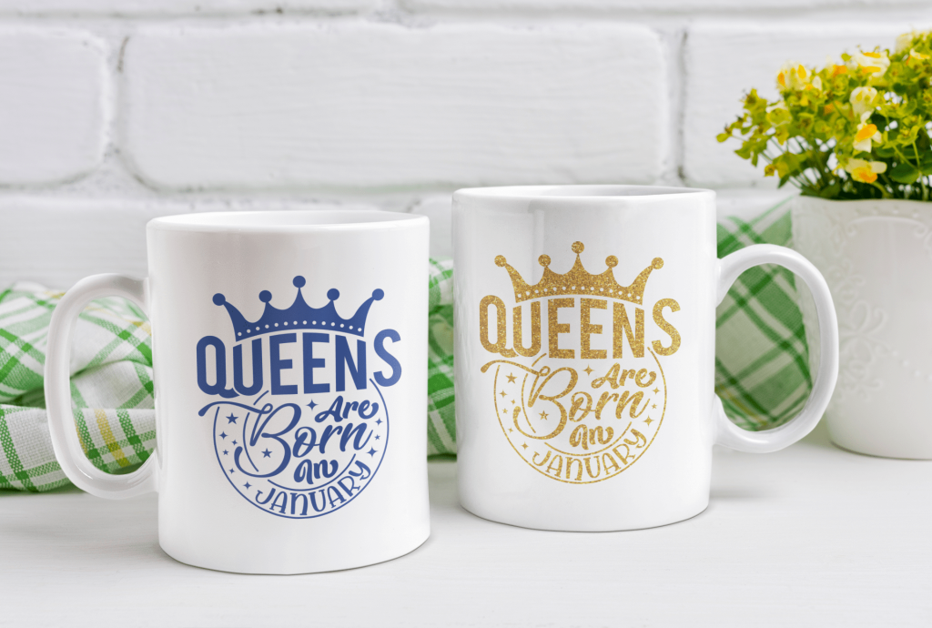 Queens Are Born in January mugs