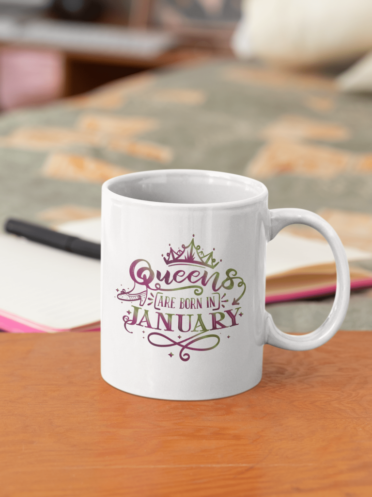 Queens Are Born in January mugs