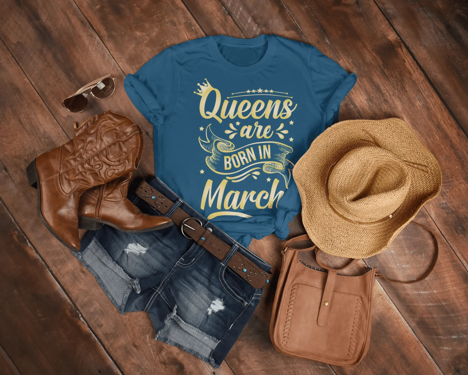 Queens are born in March t-shirts for women