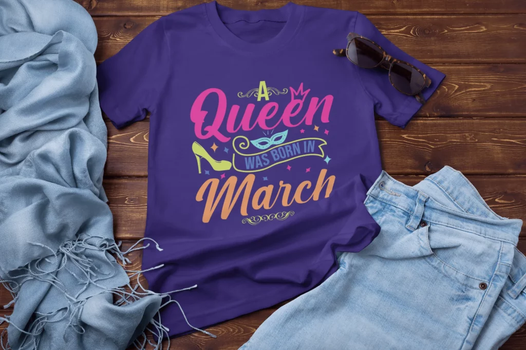 Queens are born in March t-shirts for women