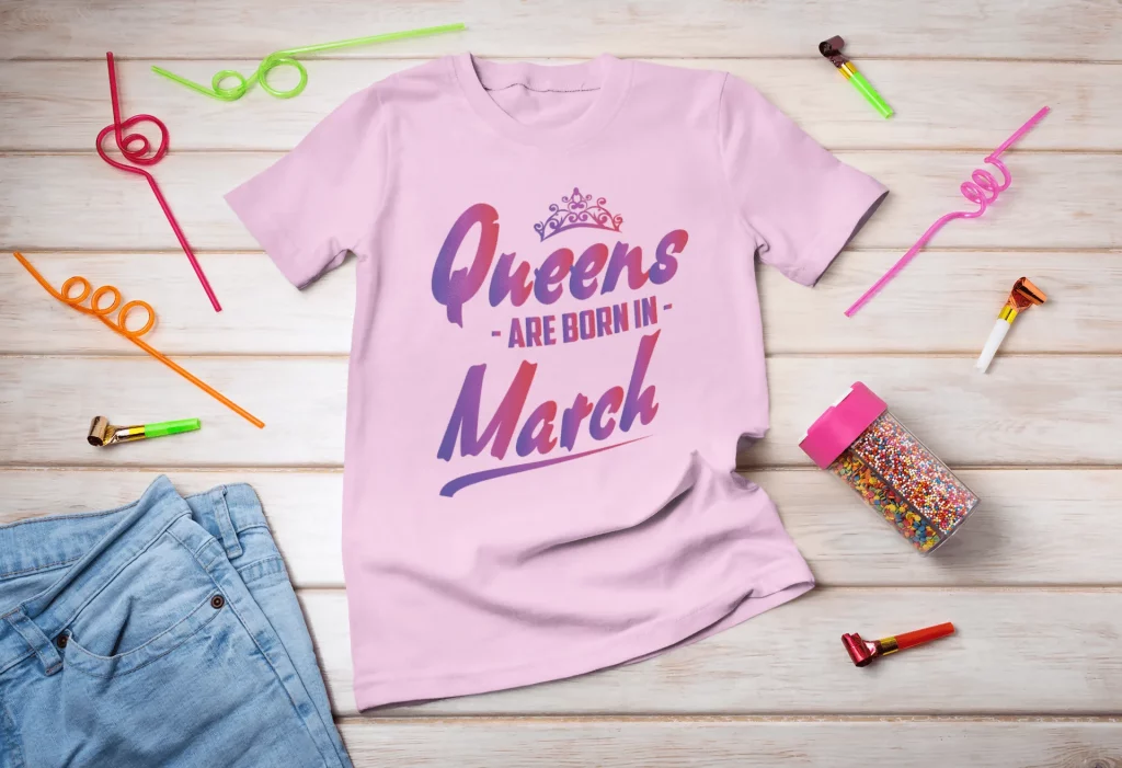 Queens are born in March t-shirts for women